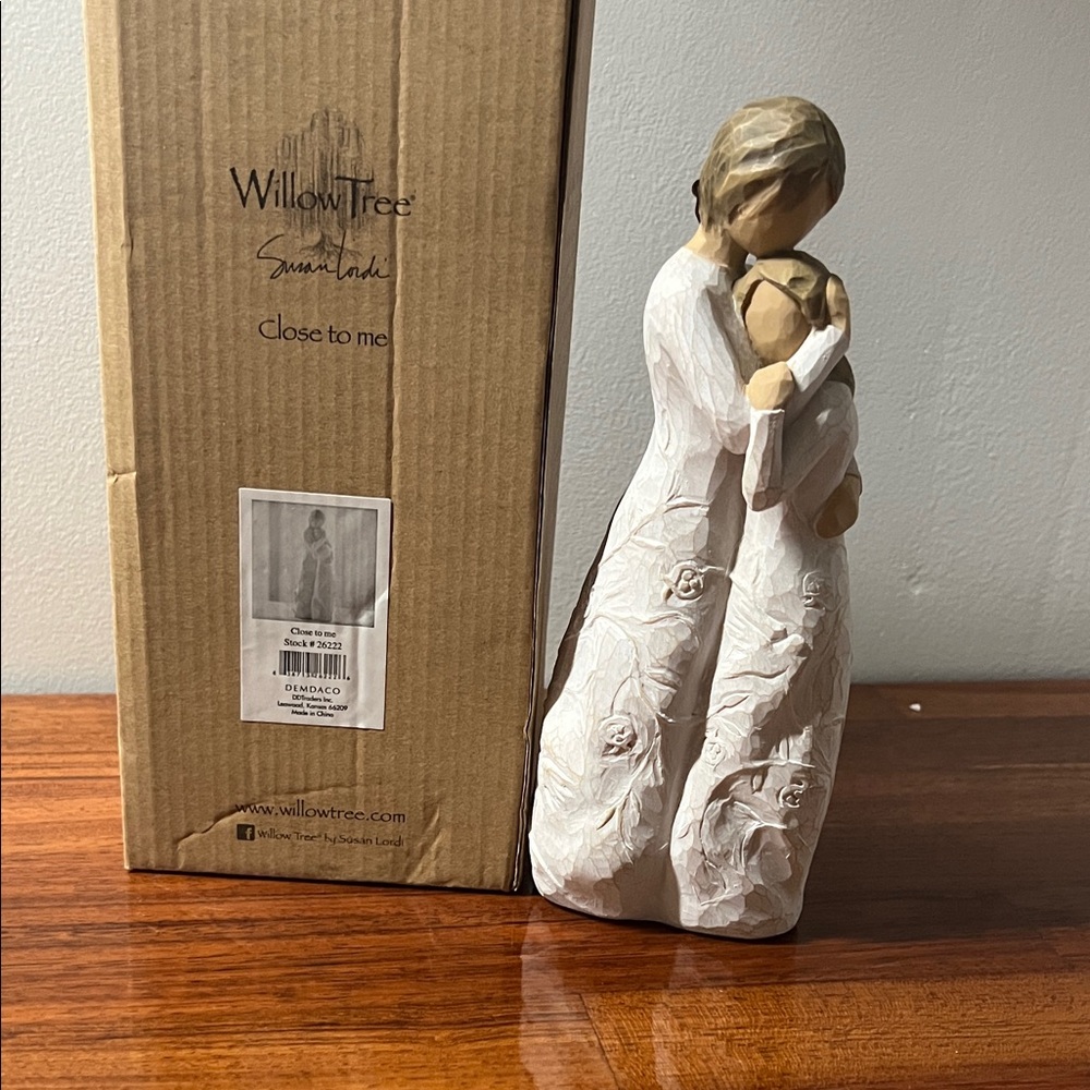 Willow Tree Mother & Child Figurine - White & Natural Wood Tones